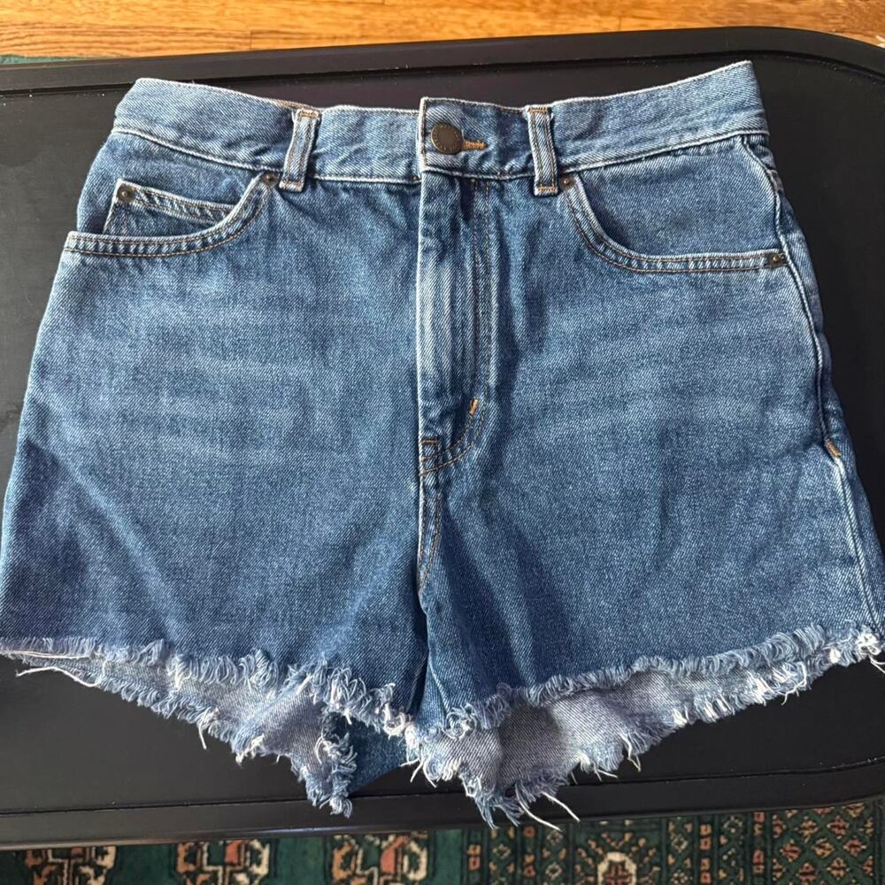 & Other Stories blue high waisted denim shorts